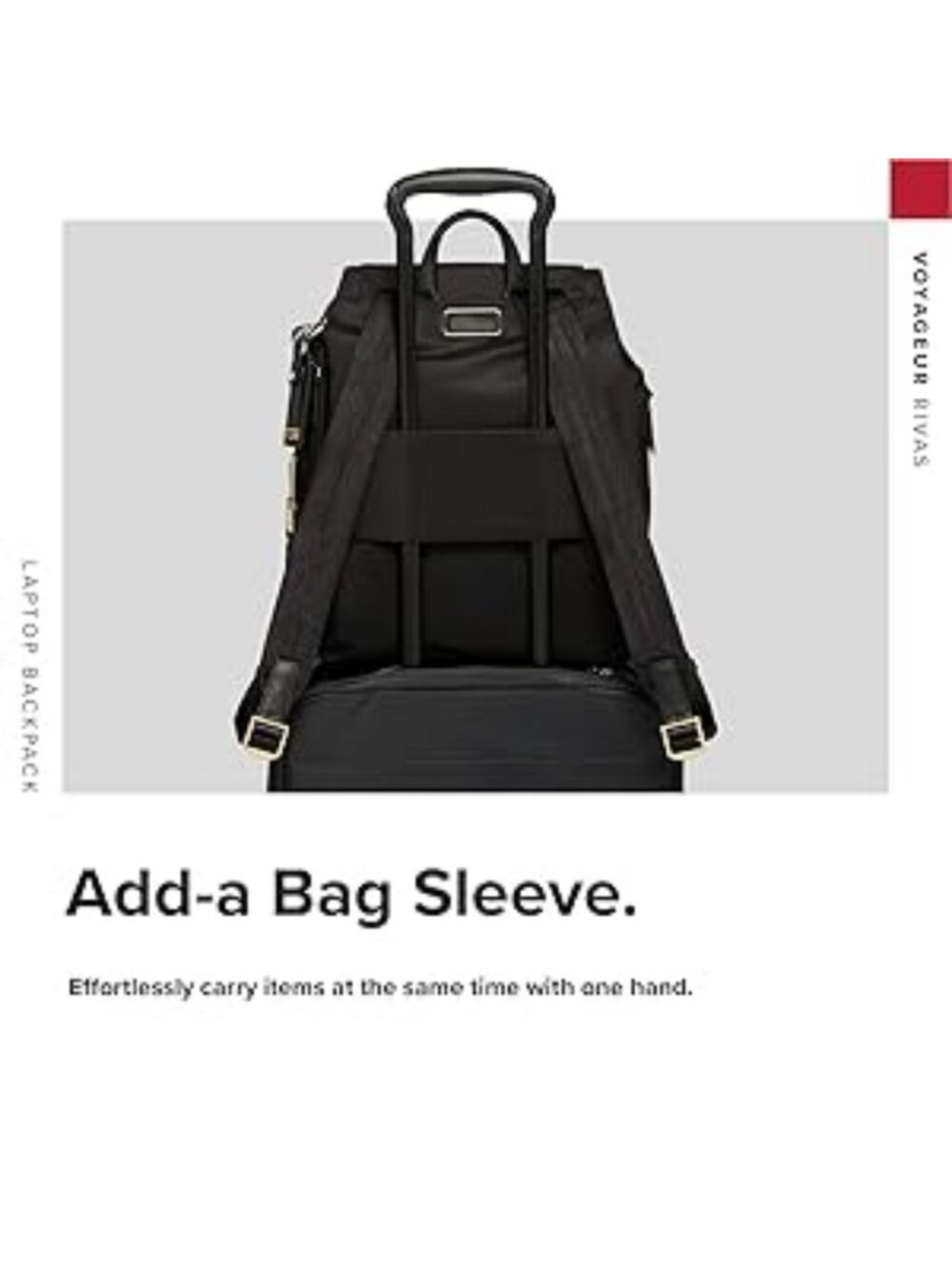 Tumi Black Nylon Backpack with Gold Hardware - Picture 6 of 10